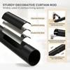 Black Decorative Crystal Curtain Rods,Heavy Duty Adjust 18-45",2 Pack