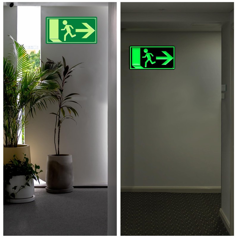 Emergency Exit Sign, Afterglow, Pack of 3 Emergency Exit Sign,