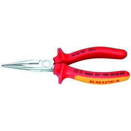 KNIPEX - 25 06 160 Tools - Long Nose Pliers With Cutter, Chrome, 1000V Insulated (2506160)