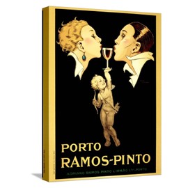 ART.COM Stretched Canvas Print Porto Ramos-Pinto, Vintage French Advertisement Poster by Rene Vincent by Piddix, 12" x 16"