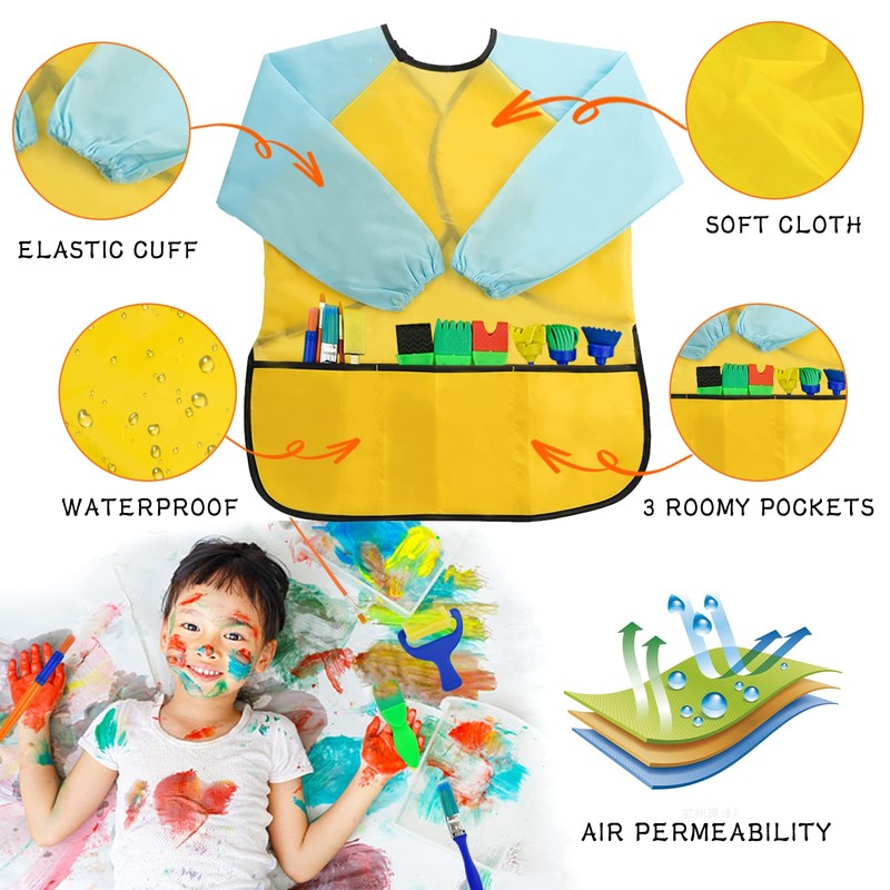 Surplex 65 pcs Sponge Paint Brushes Kits Kids Painting Set