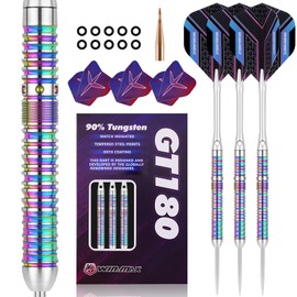 WIN.MAX Darts Tungsten Darts Steel Tip Darts Set (20g, 22g, 23g, 24g, 26g, 28g) - 3PCS Razor Edge Darts Set Professional Darts with Accessories, Including 3 Extra Flights