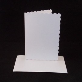 10 x A6 White Scalloped Card Blanks with White Envelopes