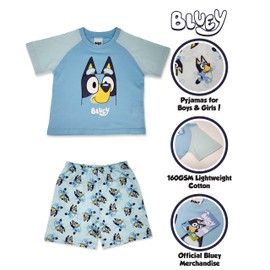 BlueY & Bingo Children's Short-Sleeved Pyjamas 100% Cotton, Bluey