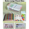 GEOPHIA 12 Pack Extra Large Pencil Box with Removable Divider,