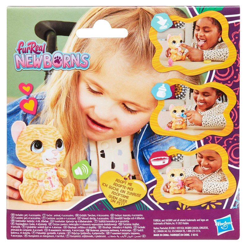 Hasbro furReal Newborns Kittens, Animatronik Plush Toy with Sound Effects,