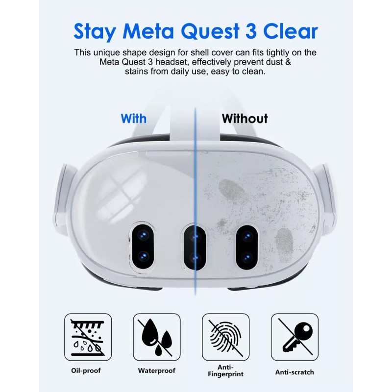 Estuchelandia Carcasa Dura Tpu Y Cristal Templado Para Oculus Meta