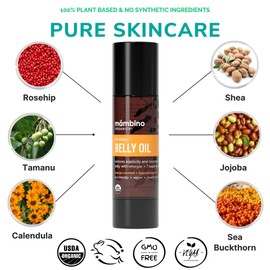 Mambino Organics Oh Baby! Belly Oil – Organic Elasticity Serum with Egyptian Calendula, Vietnamese Tamanu & Dutch Shea – Pregnancy Oil for Stretch Marks – Vegan Cruelty-Free Maternity Care, 2 fl oz