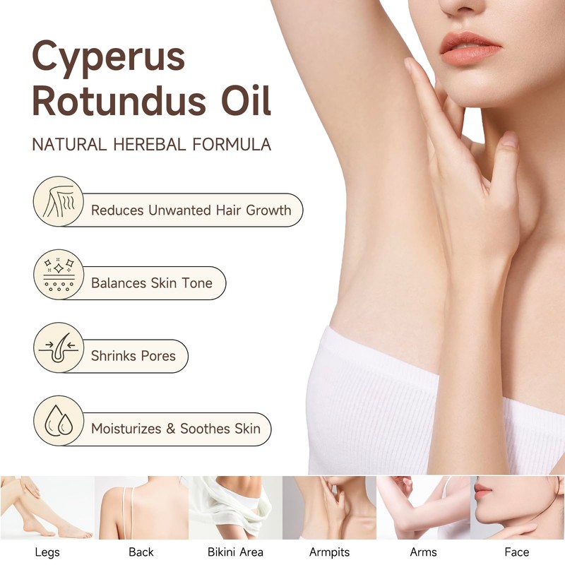 Cyperus Rotundus Oil for Hair Removal Care, 2 Pack, Helps