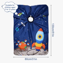 Children's Hairdressing Cape, Hairdresser Cape, Children's Hair Cutting Cape for Boys, Cartoon Pattern, Child Haircut Cape, Adjustable Snap Closure, for Children Boys Girls, blue