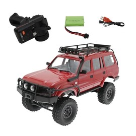 SVERTIBO 1/16 Scale RC Crawler, WPL C54-1 RTR RC Truck 4x4 Off Road RC Rock Crawler with Upgraded Chassis, 260 Motor New Gearbox and Batteries for Adults Hobby Toy (Red)