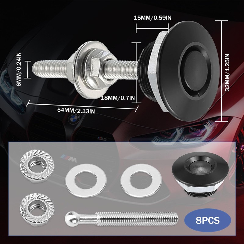 1.25 Inch Universal Stainless Steel Vehicle Hood Pins, Universal Bumper