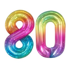 Shixpiov Geburtstag zahlen Luftballon 80 jahre-Geleefarbe XXL Jumbo Folienballon 40 Zoll – 101 cm Luftballons 80 Geburtstag Junge Mädchen Babyparty Geburtstagsdeko Jubiläumsparty Dekoration