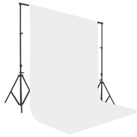 King Mills 10x10 ft White Backdrop Curtain for Photography, Also Serving as Background for Golf Simulators for Home, Streaming Backdrop, Podcast Background, Zoom Backdrop.