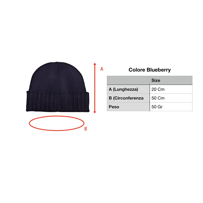 CLASSE77 Wool hat (70%) cashmere blend (30%) with ribbed lapels,