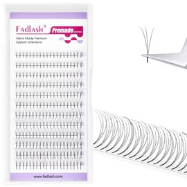 FADLASH Premade Lash Fans D Curl Premade Fans Eyelash Extensions 3D 0.10 Volume Lash Fans Premade Handmade Premade Lash Extensions Fans (3D-0.10D-8-14mm)