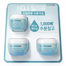 Illiyoon 일리윤 히알루론 수분크림 100ml x 3개 Elizavecca Hyaluronic Acid Moisturizing Cream 100ml x 3