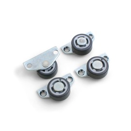 Design61 4 x Bed Box Roller, Parquet Side Castor, Box Trestle Castor, Furniture Castors, 30 x 14 mm with Soft Tread