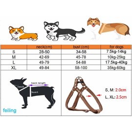 Dog Harness Leather Soft Harness Adjustable Chest Harnesses Norwegian Pet Leather Harness Soft for Small Medium Large Dogs (S, Red)