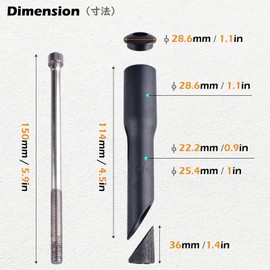 TRIWONDER Stem Riser Adapter Aluminum Alloy Bike Fork Stem Quill Riser Extender Extension Road Mountain Bicycle Stem Head (Black, 22.2mm x 150mm)