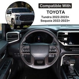 Aunginsy Steering Wheel Button Frame Cover Trim Compatible with Toyota Tundra/Sequoia 2022-2024 & Tacoma 2024 Car Steering Wheel Button Panel Moulding Protect Cover Decorative Sticker ABS Accessories