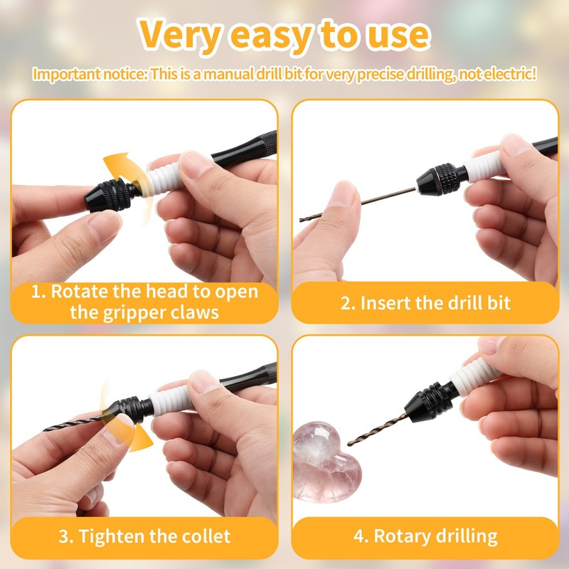 1-Pack Pin Vise Hand Drill Manual with 18pcs Micro Drill