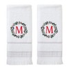 SKL Home Christmas/Winter Wreath Monogram Hand Towel M 2pc Set