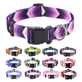 Mihqy Dog Collar with Bohemia Floral Tribal Geometric Patterns - Soft Ethnic Style Collar Adjustable for Small Medium Large Dogs