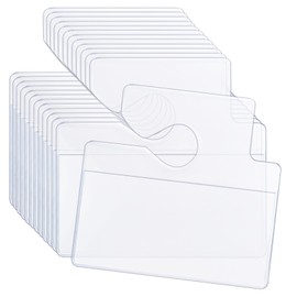 Binxus 20 Pcs Clear Parking Pass Holder for Car Windshield, Handicap Placard Holder, Permit Holder, Parking Permit Hang Tag for Car Rear View Mirror (Clear)