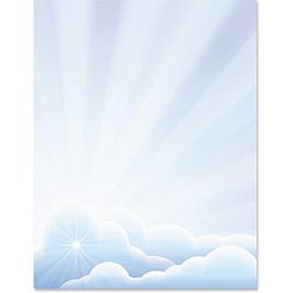 Paperdirect Radiant Pure Light Sky Easter Flowers Spring Theme Paper Stationery, Border Paper, Letterhead 8.5 x 11, 25 sheets, Elegant Premium Writing Paper, Decorative Printer Paper