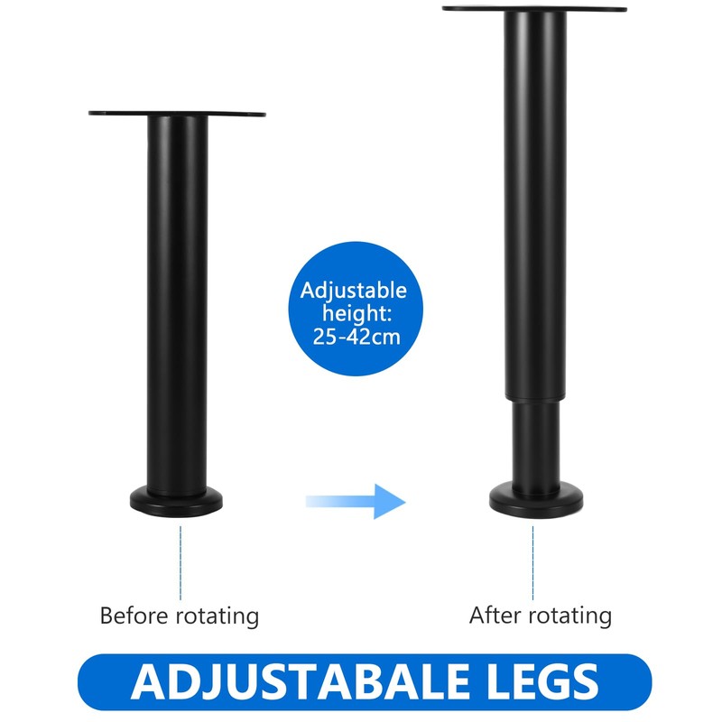 PCXWTLN Bed Support Legs, 2 Pcs Metal Furniture Legs Adjustable,