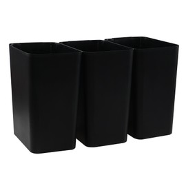 Xyskin 4.5 Gallon Plastic Garbage Bin, Deskside Wastebasket, Waste Can, Black, 3 Pack