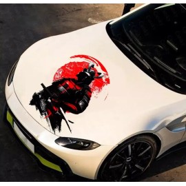 Cool Car Decals Japanese Samurai flower sticker hood car decal graphic; Custom Samurai Car Decal