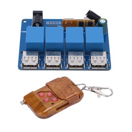 Power Supply Module 4 Channel 5V DC DC2.1 Type C Input USB Output with Remote Control