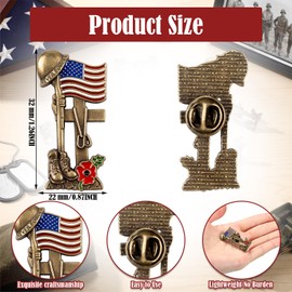 Tondiamo 100 Pcs 4th of July Patriotic Poppy Pins Bulk Red Poppy Flower USA Flag Badges Pin for Independence Day Decoration(Novel Style)