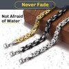 ChainsHouse men's byzantine chain, silver, gold, black, 6 mm, 8