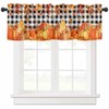 Thanksgiving Orange Pumpkins Kitchen Valance for Window,Fall Pumpkin Leaves Rod
