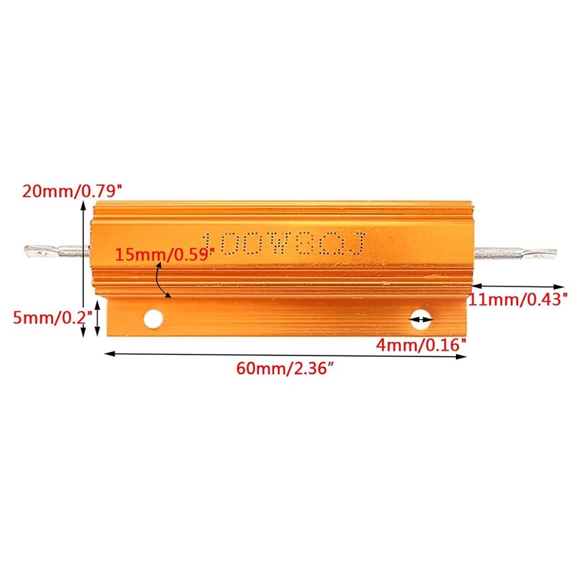 PENGLIN 2pcs 100W 8 Ohm Aluminum Shell Resistor Aluminum Case