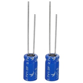 PATIKIL 2 Pcs 2.7V 1F Super Capacitor,0.25 x 0.25 x 0.47" Aluminum Super Capacitors, Winding Type Energy Storage for on Board Backup Energy Storage