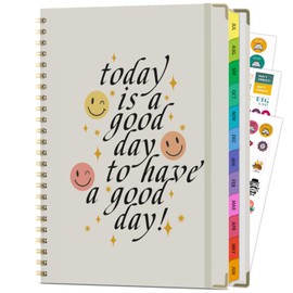 Planner 2026-2027, A4 Hardcover Weekly and Monthly Calendar Planner from July 2026 - June 2027, 8.5" x 11" Daily Agenda with Monthly Tabs, Spiral Bound, Inner Pocket, Cute Journal Organizer Notebook for Office School-Smiley Face