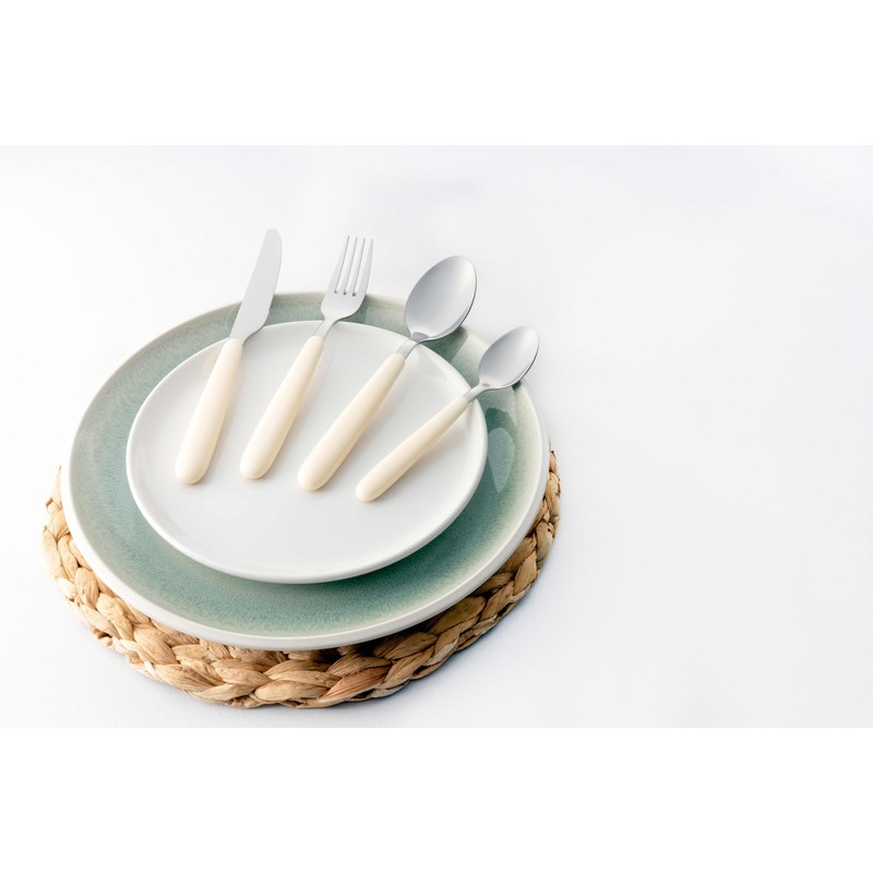 Grunwerg 24BX4311WH 24 Piece Cutlery Set, Stainless Steel, White