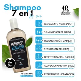 Shampoo Hermoso Remedio  Anticaida Crecimiento Acelerado Reparador Hidratante Anticaspa Para Hombre 250ml Por 1 Unidad                                