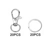 20Pcs Swivel Lobster Clasps with 20 Key Rings Hoops, Metal