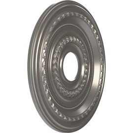 Ekena Millwork 16"OD x 3 1/2"ID x 1"P Cole Thermoformed PVC Ceiling Medallion (Fits Canopies up to 4 1/2"), Aged Dark Steel
