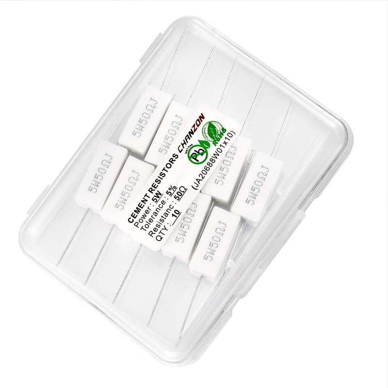 Chanzon Pack of 10 5W Cement Resistor 50Ω Ohm ±5%