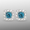 YURSHJAM Designer Earrings 7MM Square Cubic Zirconia Earrings Studs for