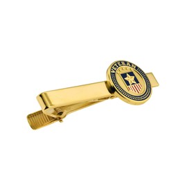 PinMart Veteran Military American Flag Tie Clip Tie Bar Gift for Him