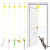 AYESY Indoor Cat Toys，5 Pack Self-Play Hanging Door Interactive Entertain