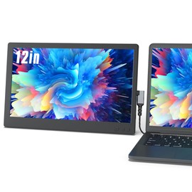 Maxfree Portable Monitor for Laptop, 12'' FHD Laptop Monitor Extender USB-C/HDMI, Travel Monitor Plug&Play Laptop Screen/Smart Cover, External Monitor for Laptop/Windows/Mac/Surface/Android/Switch