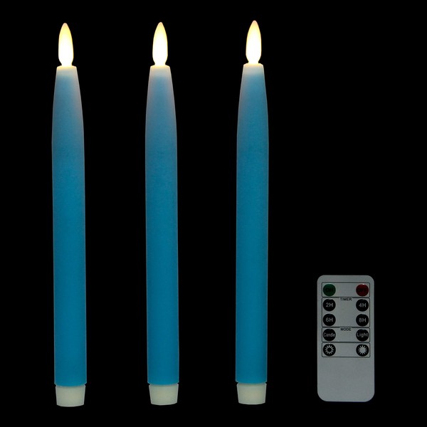 HVTDECOR Flameless Taper Candles Battery Operated with Timer and Remote,